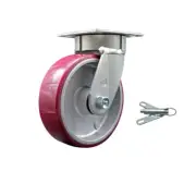 6 Inch KP Poly on Aluminum Swivel Caster with Ball Bearing and Swivel Lock SCC