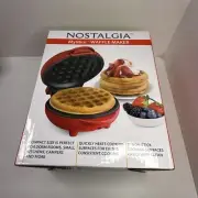 Nostalgia My Mini Waffle Maker 5” Non-Stick Perfect For Dorm Kitchens Campers