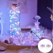 Battery-Operated 20 LED Fairy String Lights,7ft Waterproof, Multi-Colored 2 Pack