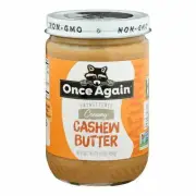 Cashwe Butter Creamy Unsweetened 16 Oz By Once Again