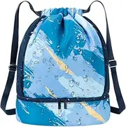 Swimming Bag - Gym Drawstring Backpack | Lightweight Waterproof Drawstring Bag for Hiking, Swimming, Pool, Beach, Gym