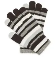 Mixit Touch Tech Cold Weather Gloves One Size Striped Black/White