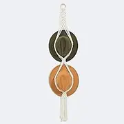UPAUS Macrame Hat Display Rack, Hand-Woven Boho Hat Hanger for Wall Cowboy Hat Holders, Door Hanging Cap Holder Western Hat Organizer for Wide Brim Hats Bowler Fedora Hats (Two-Layer)