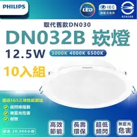 在飛比找momo購物網優惠-【Philips 飛利浦】10入組 DN032b 12.5W