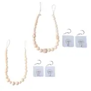 4Pcs Handwovens Bead Curtain Tiebacks Bohos Decorative Drape Holdbacks