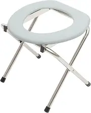 1Pc Portable Folding Toilet Stool for Bathroom Collapsible Commode Chair for Elderly Outdoor Indoor Use Easy to Clean for Toilet Training and Mobility Assistance