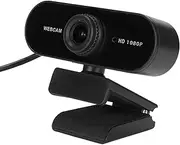 1080P 30fps Webcam with Microphone, USB HD Computer Web Camera, 360° Rotation Computer Camera, Manual Focus, Plug and Play, for Conferencing, Video Calling, Laptop, PC (Black)