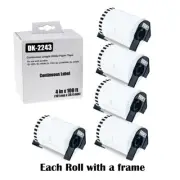 5Rolls Continuous Paper Tape DK-2243 Labels 101mmx30.4m for Brother QL-1060N