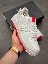 在飛比找Yahoo!奇摩拍賣優惠-Nike Air Force 1 '07 Low 白紅 荔枝