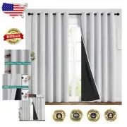 Grommet Top Blackout Drapes - 100% Light Blocking 62”W X 84”L, Easy Care Fabric