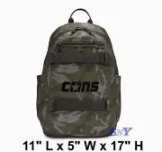 CONVERSE Camo Utility Backpack Laptop Sleeve Bottle Skateboard Straps Pockets