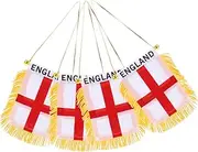 MAGICLULU 4pcs England Flag Mini Car Decorations Stylish Hanging Flags for Rearview Mirror Easy Installation Fade Resistant Mini Banners for Unique Vehicle Aesthetic