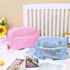 Nylon Cosmetic Bag With Zipper Mesh Pouch Casual Toiletry Wash Bags Travel