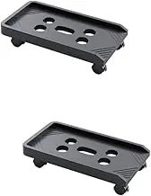 Tofficu 2pcs Chassis Bracket Dual Monitor Stand Computer Case Bracket Chest of Drawers Monitor Arm Computer Tower Holder Desktop Computer Stand Controller Wheels Portable CPU Plastic Black