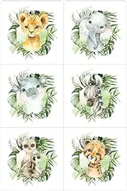 UNIQUE Safari Fabric Panel Set (6 Panels, 12x12in Each), Quilting Panels, Baby Quilt Panels, Cotton Baby Panels, Cotton Fabric Panels for Quilting