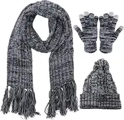 [GAROZATION] Autumn Winter Wool Hat Knit Hat Costume Hats Warm Gloves for Winter Accessories Gloves for Cold Weather Winter Gloves Women's Warm Gloves Winter Scarf Yarn