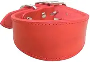 Leather Wide Dog Collar for Greyhound,Saluki, Afghan Hounds Deerhound,Lurcher,Whippet,Dachshund L(14-17" Neck,2.4Wide) Blue (Red,M(11-14"Neck,2"Wide))