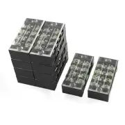 10Pack TB-2504 600V 25A 4 Positions Double Rows Barrier Screw Terminal Block