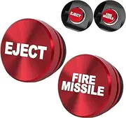 ALAMSCN Aluminum Eject FIRE Missile Button Car Cigarette Lighter Plug Cover for Most Automotive Vehicles Boats with Standard 12 Volt Power Source (Eject red+FIRE Missile red)