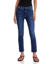 Mother The Dazzler Mid Rise Ankle Straight Jeans in Fancy Meeting You Here
