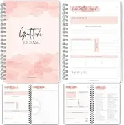 Gratitude & Mindfulness Journal - 90 Day Template, Self Care Planner, Positivity Diary, Daily Wellness, Manifestation - A5 Pink Watercolor