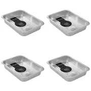 24x Lemon & Lime Premium Smooth Foil Tray Rectangle Container 37x27cm Silver