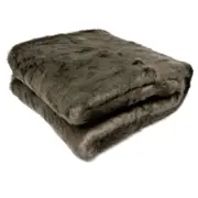 Faux Fur Animal Assorted Throw Rug Fur Taupe