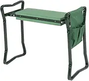 Ｂｅｓｇａ Foldable Garden Kneeler Seat,Kneeling Pad Gardener with Support Bracket Lawn with Tool Bag Garden Stool for Backyard Camping, with 1 Pouch