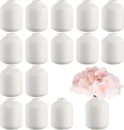 Tioncy 15 Set 3. 9"*2. 76" White Ceramic Bud Vases Bulk Boho Small Flower Wedding Centerpieces White Ceramic Vases for Dry Flowers Pampas Garss Home Valentines DIY Wedding Table Decor