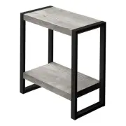 Accent Table Side End Nightstand Lamp Living Room Bedroom Metal Grey