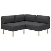 LILLEHEM modular corner sofa, 2-seat, Gunnared dark grey/wood
