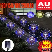 Solar Lights Outdoor Garden 120/150/200LED Solar Powered Firework Light Lamp DV$