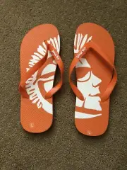 Shock Top Beer Flip Flops Size Large Brand New Orange with White