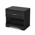 Gray Grey Wooden Nightstand Bedside Table Drawer End Side Storage Shelf Bedroom