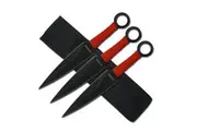 Perfect Point Red Cord Throwing Knives 165mm 3pcs (K-RC-086-3R)