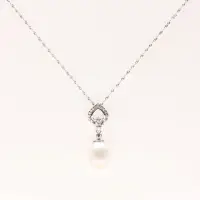 在飛比找momo購物網優惠-【寶石方塊】完美的愛天然珍珠項鍊-925銀飾