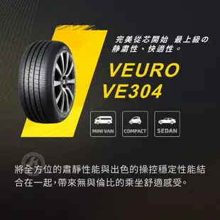 【DUNLOP 登祿普輪胎】VEURO VE304 225/55/18（VE304）｜金弘笙