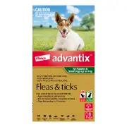 Advantix For Small Dogs & Pups Up To 4kg (Green) 12 Pack (Exp: 11/2025)