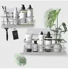 2 Pack Shower Caddy, Bathroom Organizer with 4 Hook Shower Shelf