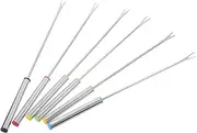 GLEAVI 6pcs Fondue Fork Chocolate Cheese Forks with Heat Resistant Handle for Hot Pot Roasting Meat and Fruit Dipping Kitchen Tool for Parties and Picnics
