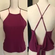 NEW Volcom Open Back Halter Cami, Strappy Small Pink MSRP $32 “yeah honey"