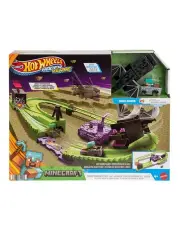 [Hot Wheels] Racer Verse Minecraft Track Set and Die-Cast Diamond Armor Steve
