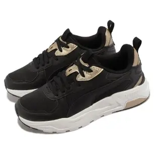 【PUMA】慢跑鞋 Trinity Lite Metallic Wns 女鞋 黑 金 復古 路跑 運動鞋(38929301)