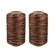 2pcs Leather Sewing Thread 273Yards 150D/1mm Waxed Flat Thread (Colorful)