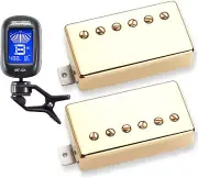 Seymour Duncan High Voltage Gold Covered Humbucker Pickup Set (GUITAR TUNER)