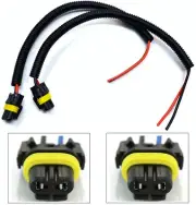 Extension Wire Pigtail Female 9005XS HB3A Two Harness Head Light Bulb Socket Fit