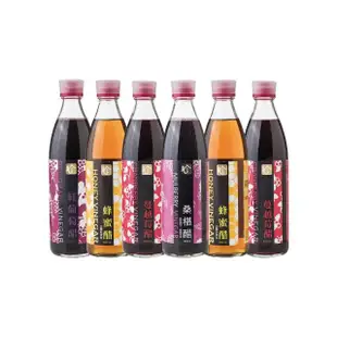 【百家珍】美妍果醋600mL X6入(蔓越莓醋/紅葡萄醋/桑椹醋/蜂蜜醋)