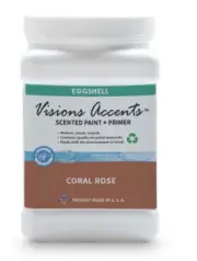 Visions Accents Paint+Primer Scented Paint, Coral Rose Eggshell, 1/2 Gallon
