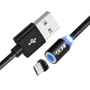 2Pcs 2.1A Micro USB Type-C 360�� Magnetic Nylon Weave Fast Charging Data Cable for Xiaomi Mi 9 8 HUAWEI Mate 20 Pro P20
