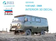 1/35 UAZ-3909 3D-Printed & Coloured Interior on Decal Paper for Zvezda kits